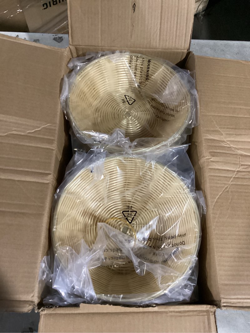 new star foodservice 7006940 food serving baskets 9 x 2.75 inch round, hand woven, polypropylene, set of 12, natural natural (round) 9" x 2.75"