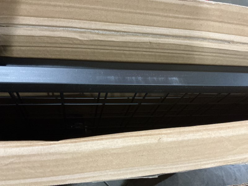 Condition photo showing Good Condition for 3'x 6' gridwall panel display stand with t-base, black wire grid wall panels with wheels, craft display rack, art display stand, retail display, show rack