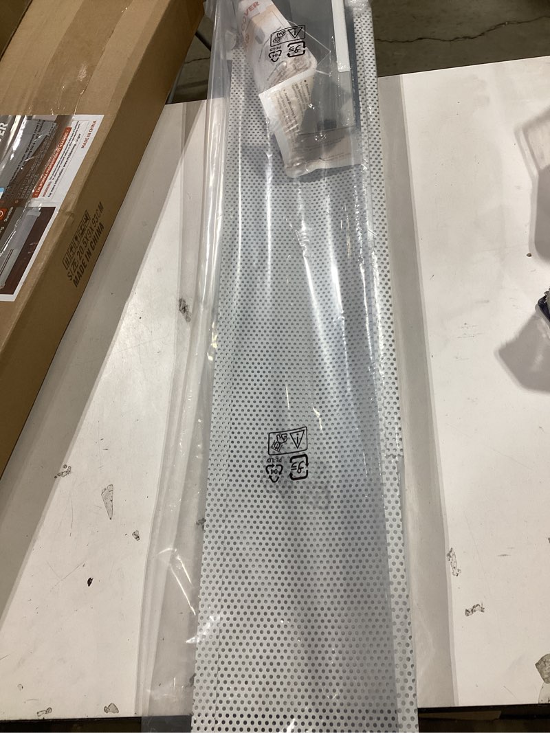 Condition photo showing Good Condition for 5ft steel easy slip-on baseboard heater cover with end caps for bathroom & hydronic system for replacing old cover, white cover 5ft ?with end caps?