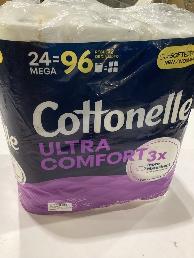 Condition photo showing Good Condition for Cottonelle® UltraComfort Toilet Tissue, 3\" x 3-7/8\", White, 268 Sheets Per Roll, Pack Of 12 Rolls 12 count pack of 268, MISSING 1 ROLL