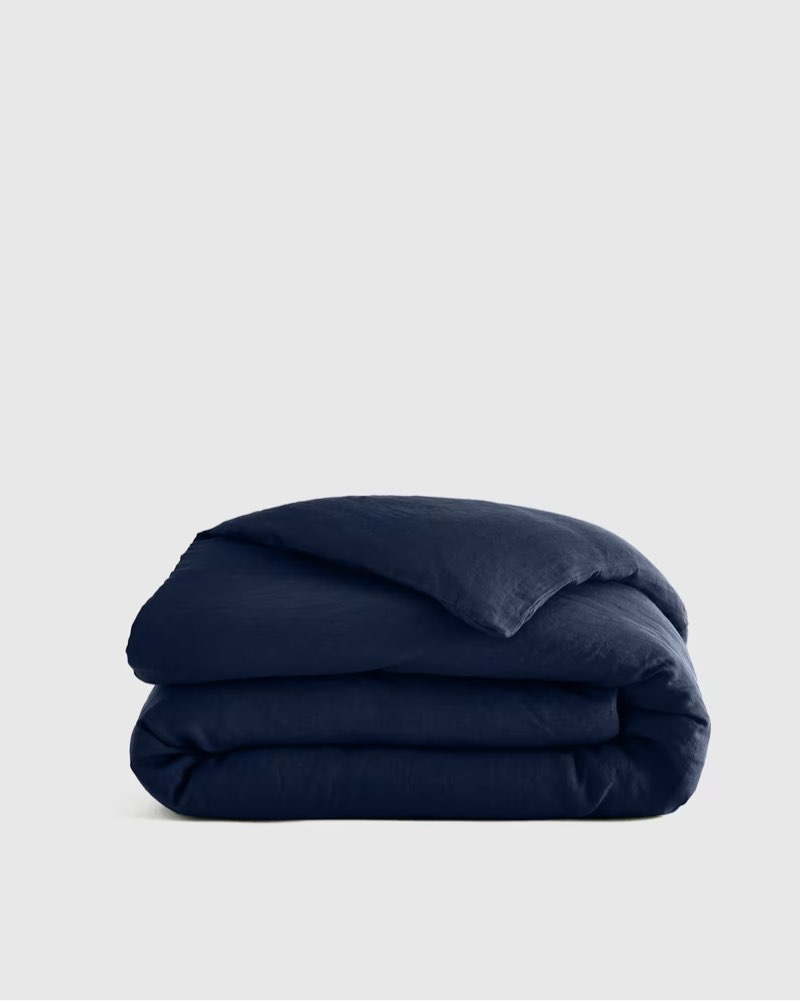 european linen duvet cover king size color navy