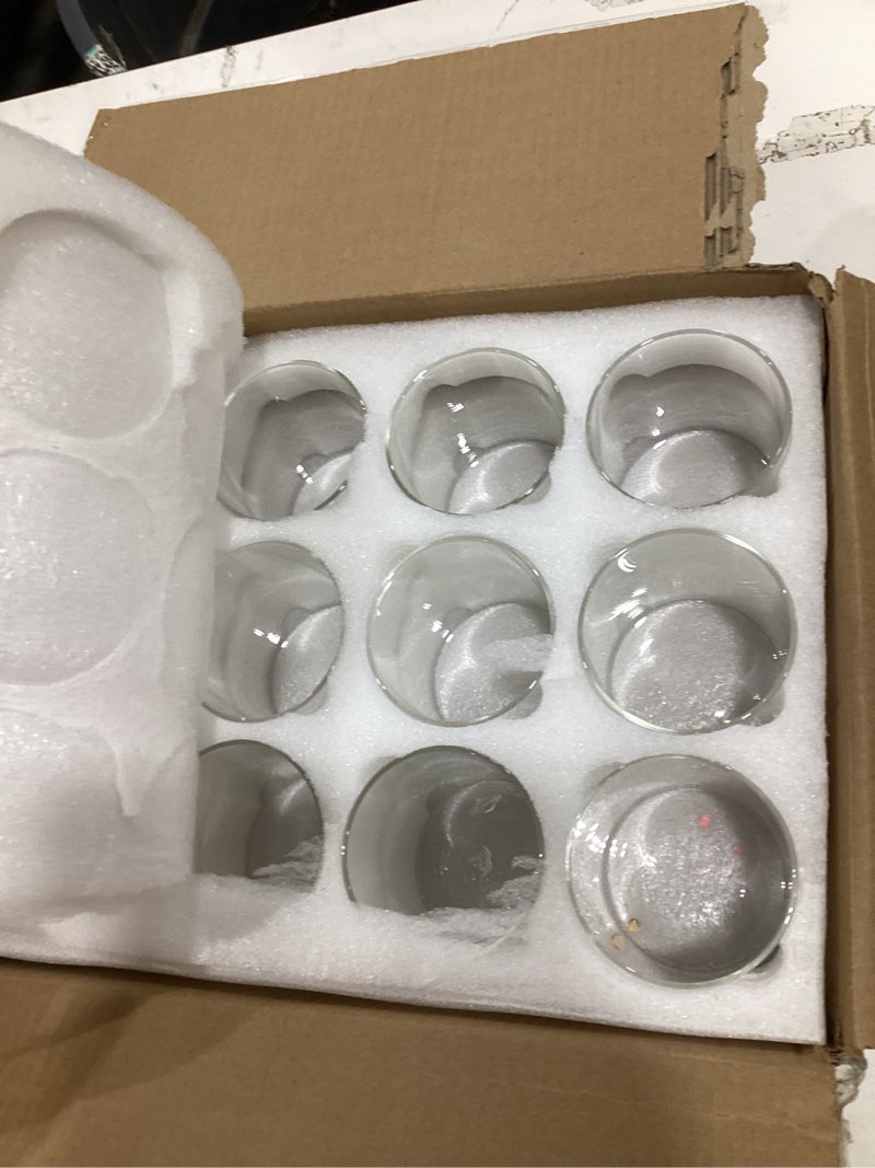 Condition photo showing Good Condition for tbwind 12pcs small glass cylinder vases for centerpieces, 4 inch clear flowers vase for wedding decorations, glass hurricane candle holder for home decor table centerpiece 12 pack 4 inch