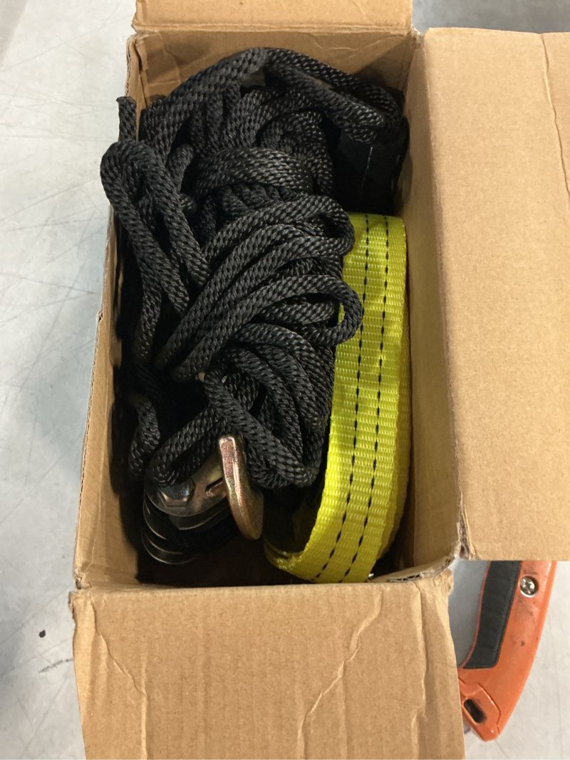 Condition photo showing Good Condition for yatointo rope hoist pulley system, 4400lb pulley block and tackle, 8:1 ratio lifting power 65ft, heavy duty pulley block for lifting pulling (with 2pcs straps)