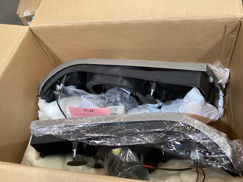 Condition photo showing As Is for headlights assembly fit for mack cv replacement left driver and right passenger side headlamp grey grey pair