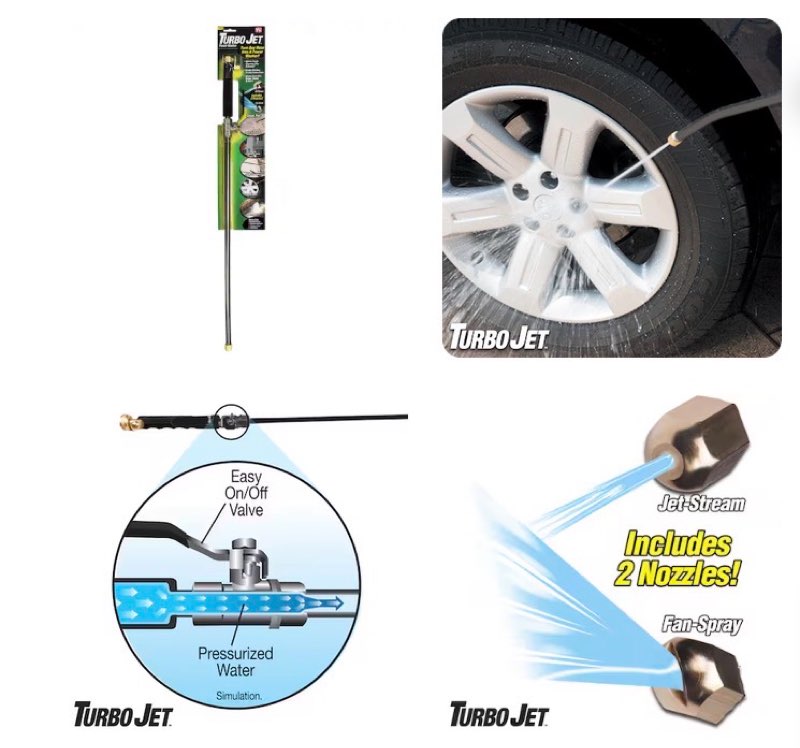 turbo jet hose attachment 2 -pattern rear trigger nozzle
