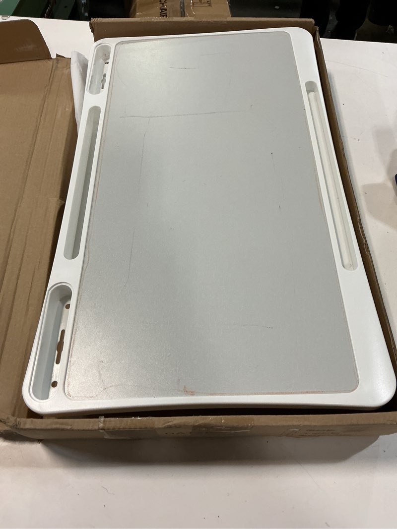Condition photo showing As Is for Large Car Seat Tray Table, Foldable Travel Tray for Kids Car Seat, Height Adjustable Car Lap Desk for Laptop Computer Tablet, Rear Seat Food Eating Tray, Car Travel Essentials for Long Trips
