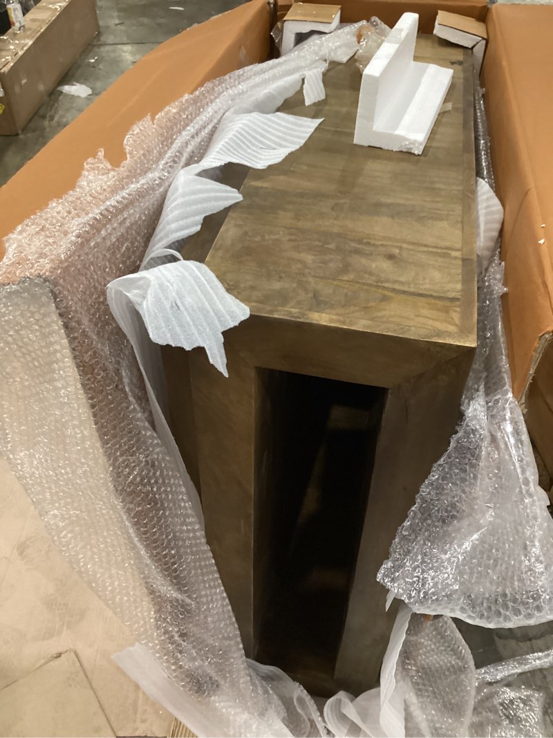 Condition photo showing As Is for white oak coffee table