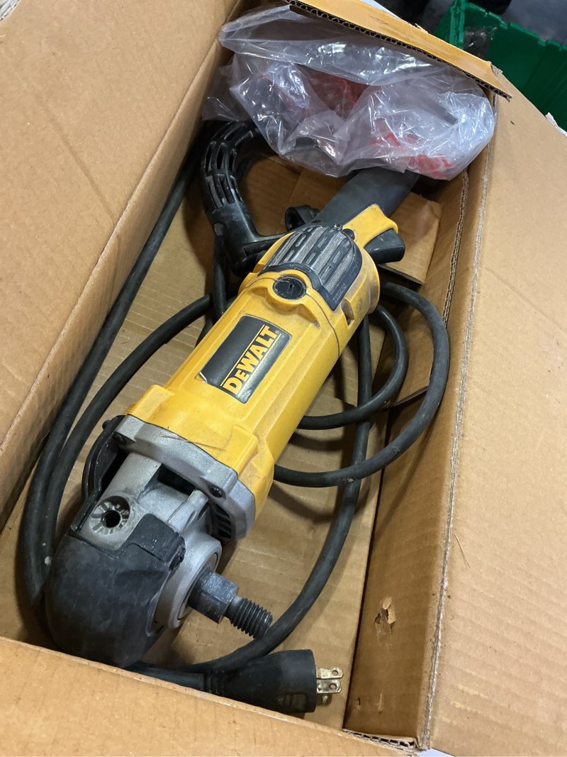 Condition photo showing As Is for dewalt buffer polisher, 7-in-9-in, 12 amp, variable speed dial 0-3,500 rpm’s, soft start corded car buffer (dwp849x)
