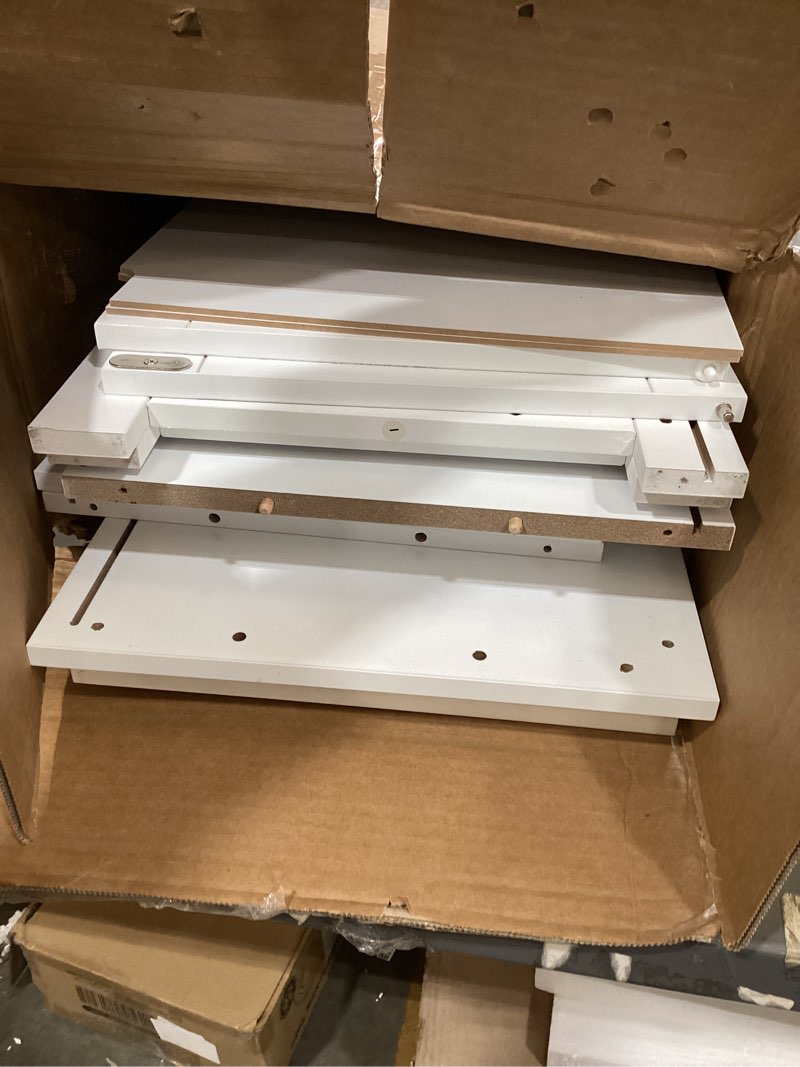Condition photo showing As Is for vasagle floor storage cabinet, shaker cabinet with 2 adjustable shelves, 4 doors, tall freestanding organizer unit, for kitchen bathroom living room, cloud white ubbc553wh01s 4 doors?42.7"? cloud white