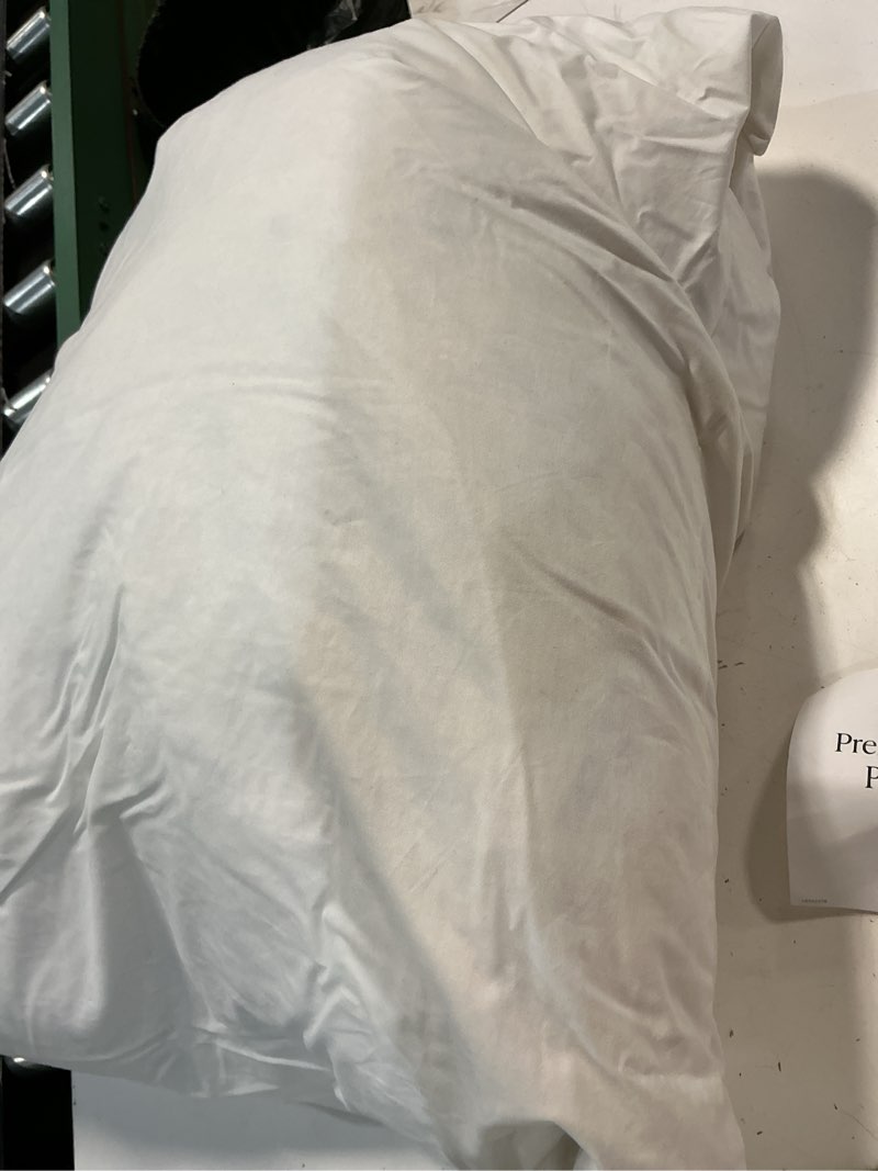 Condition photo showing As Is for quincepremium feather pillow insert 26x26 cotton 