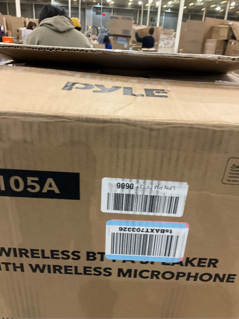 Condition photo showing As Is for Pyle PSBT105A - 1000W Portable Bluetooth PA Speaker, 10'' Subwoofer, UHF Wireless Mic, MP3/USB/SD, Rechargeable Battery, LED Battery Indicator Lights, Black