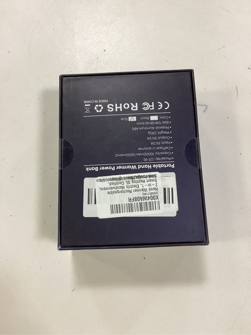 Condition photo showing New/Like New for Hand Warmer Rechargeable 2-in-1, Electric Handwarmers, Smart Heating UL Certified, 3-Settings,Portable Heater, Ultra Slim Pocket, Hunting Essentials, Gifts for Christmas (Blue)