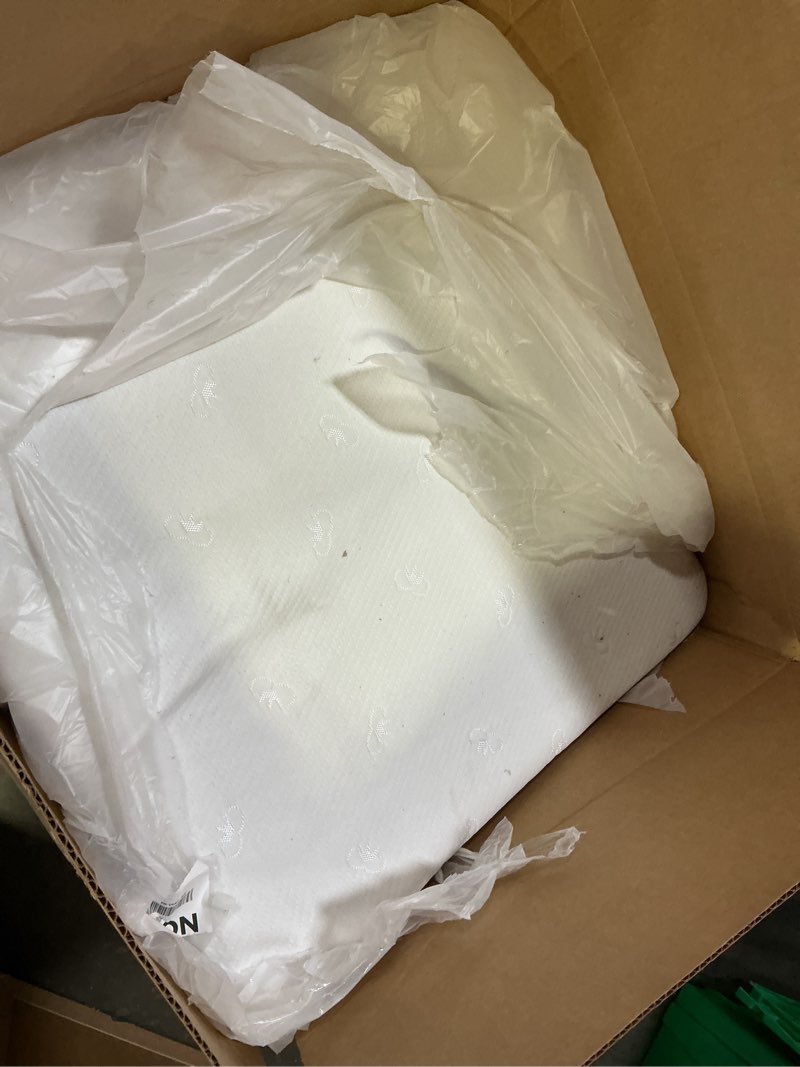Condition photo showing As Is for novilla foldable mattress, single size comfort foam trifold mattress with cloud design cover, 4 inch folding mattress for back pain relief, suitable for camping, rv travel, 75"x25"x4" white single