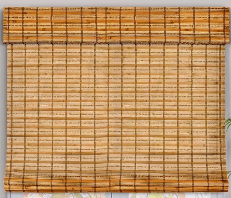 24''w x 72'''h cordless bamboo roman shades for interior windows, roll up bamboo blinds with valance