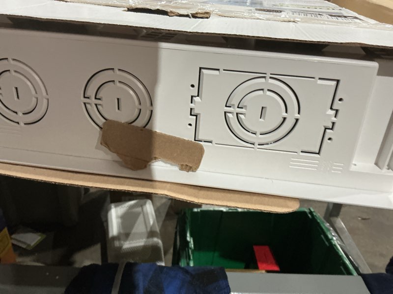 Condition photo showing Good Condition for Legrand - OnQ Cable Management, In-Wall Media Box, Dual Purpose Structured Wiring Enclosure, TV Home Theater Recessed Storage Box, 17 Inch, White, ENP1700NA