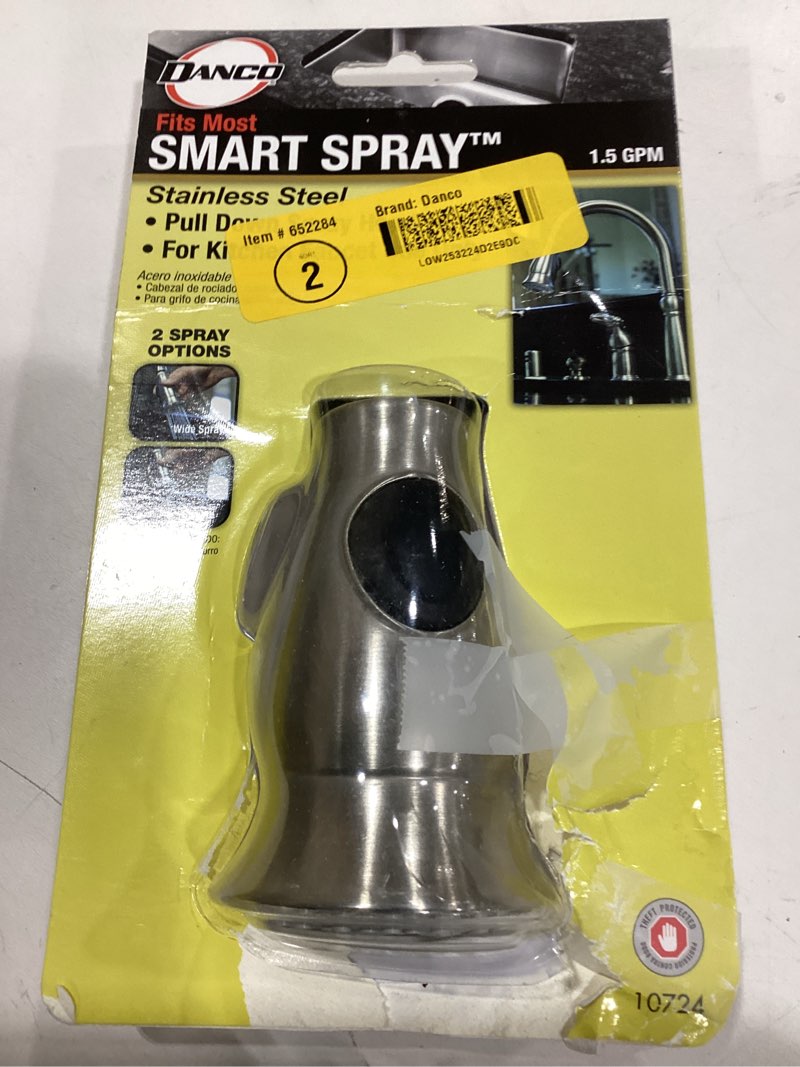 Condition photo showing Good Condition for smart spray pull down faucet spray head in stainless steel