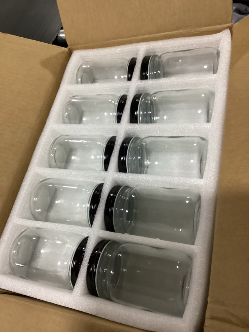 Condition photo showing Good Condition for 12oz glass jars with lids regular mouth 20 pack -mason jars 12 oz for crafts, meal prep, canning jars for food storage frascos de vidrio con tapa para conservas-with 20 chalkboard stickers-silver lid