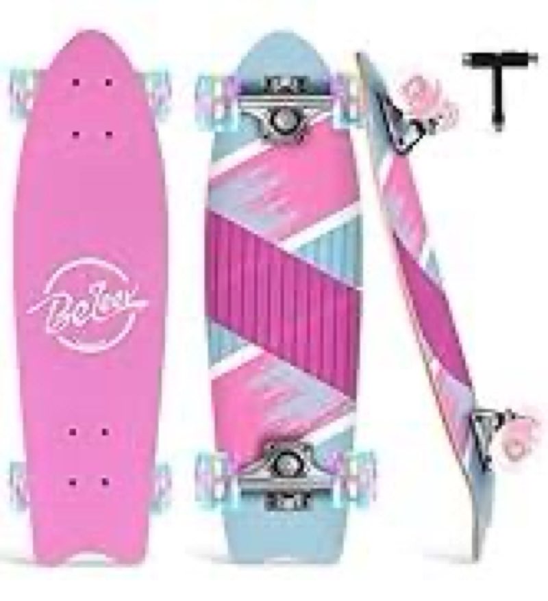 BELEEV Cruiser Skateboards for Beginners, 27 x 8 inch Complete Skateboard 