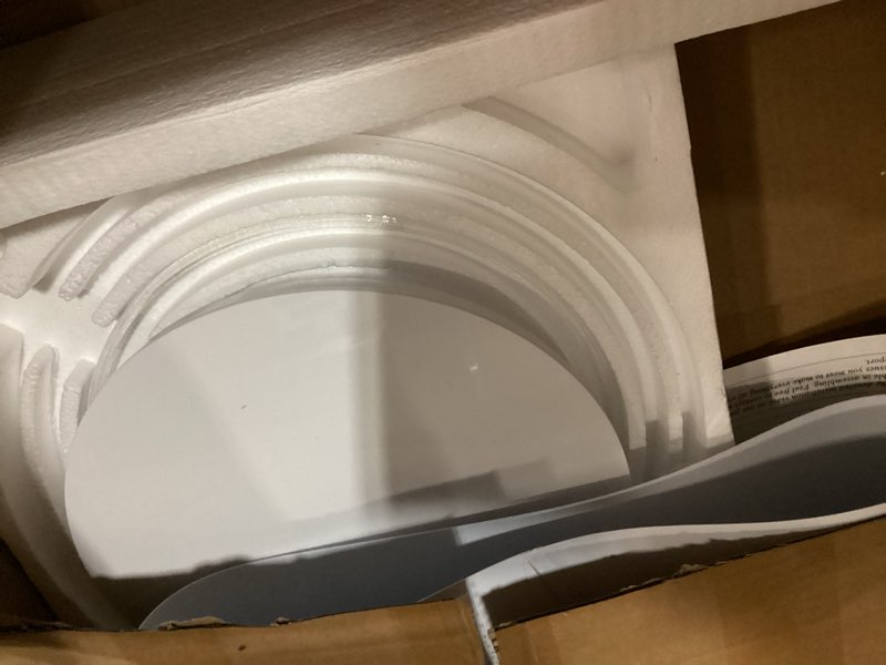 Condition photo showing As Is for Putros Cylinder Pedestal Stands 3Pcs White Round Cylinder Pedestal Display Plinth Pillars for Wedding Party Decor 35.4''(L),29.5''(M),23.6''(S)