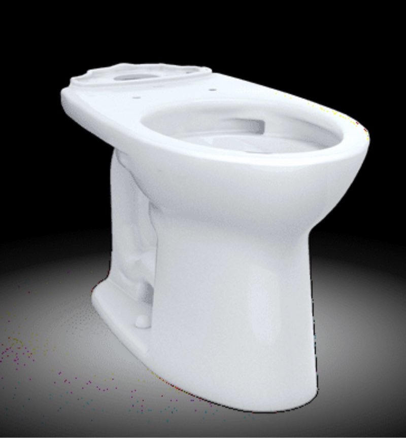 toto® drake® elongated universal height tornado flush® toilet bowl with cefiontect®  cotton white - c776cefg#01