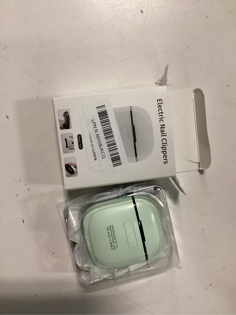 Condition photo showing As Is for Electric Nail Clipper, 2026 Improved Nail Clippers Set, Includes an Automatic 2-in-1 Nail Clippers (with LED Light & Storage Box), an Oblique Nail Clippers, Ideal for All Your Nail Care Needs - Green Green + Bbrown