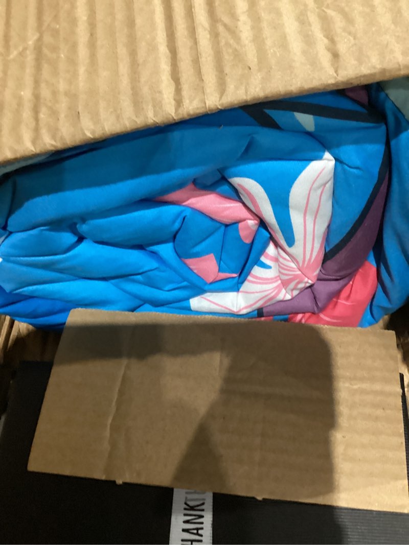 Condition photo showing As Is for disney lilo & stitch paradise dream twin comforter & sham set - super soft kids reversible bedding - fade resistant microfiber (official disney product) blue - lilo & stitch twin