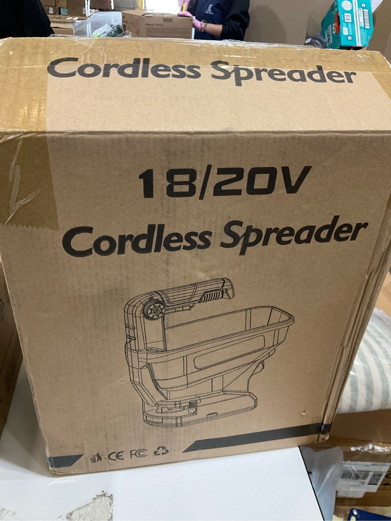 Condition photo showing As Is for Cordless spreader
