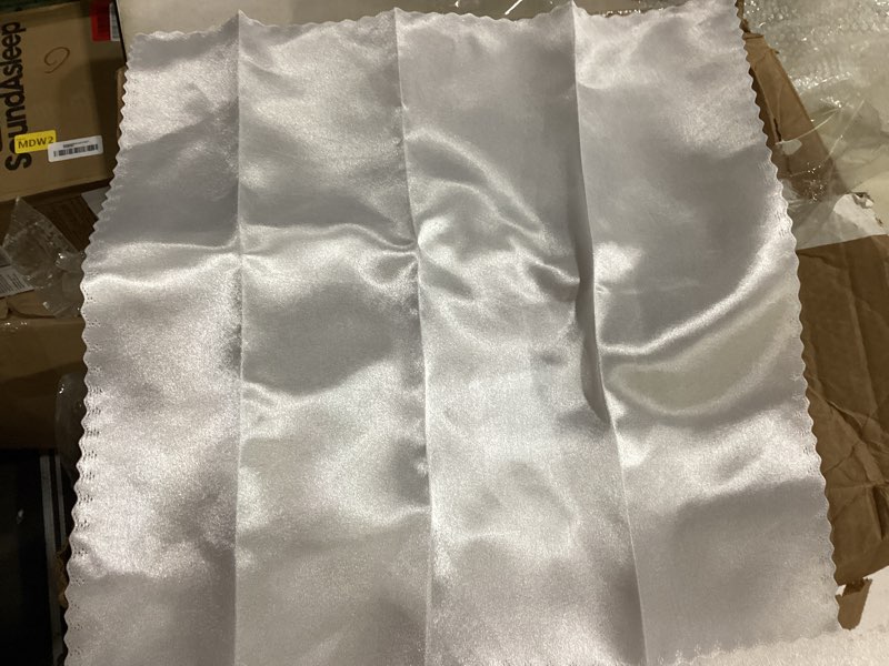 Condition photo showing Good Condition for white faux silk square cloth peices
