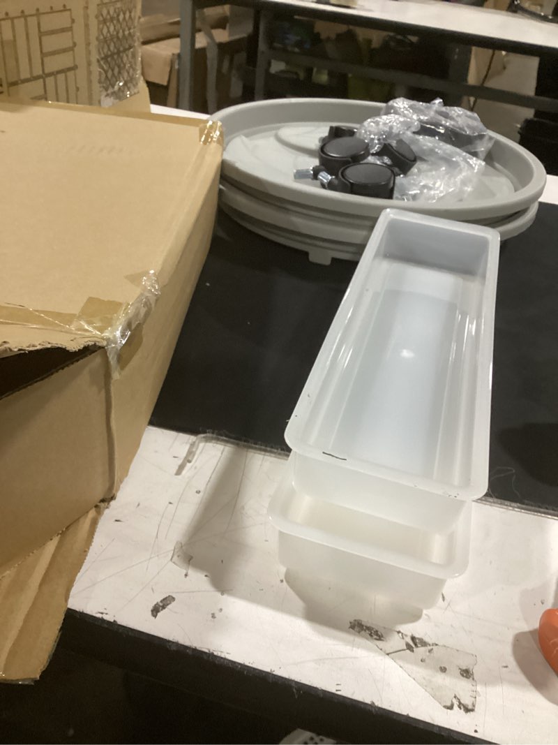 Condition photo showing Good Condition for 2-pack 13" plant caddy with wheels, drainage tray & heavy-duty casters - large rolling plant stand for moving heavy pots, indoor & outdoor use, grey