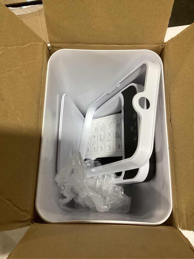 Condition photo showing Good Condition for Bathroom Automatic Trash Can, 4 Gallon Touchless Motion Sensor Small Garbage Can with Lid Smart Electric Narrow Waterproof Garbage Bin for Bedroom Office Halloween Decoration, White B-Basic Battery Supply-White 1 Pack?4 Gallon?