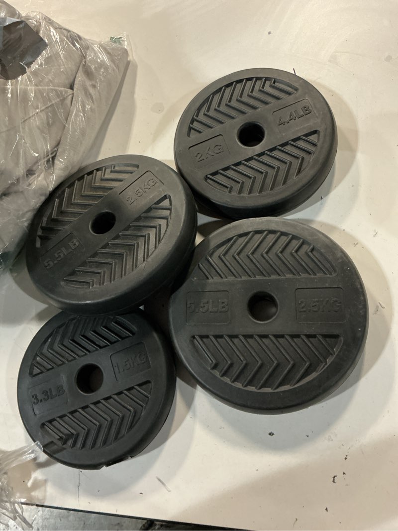 Condition photo showing Good Condition for fed 3.3lb  5.5 lb 5.5 lb 4.4lbpairs weight plates set disks vinyl
