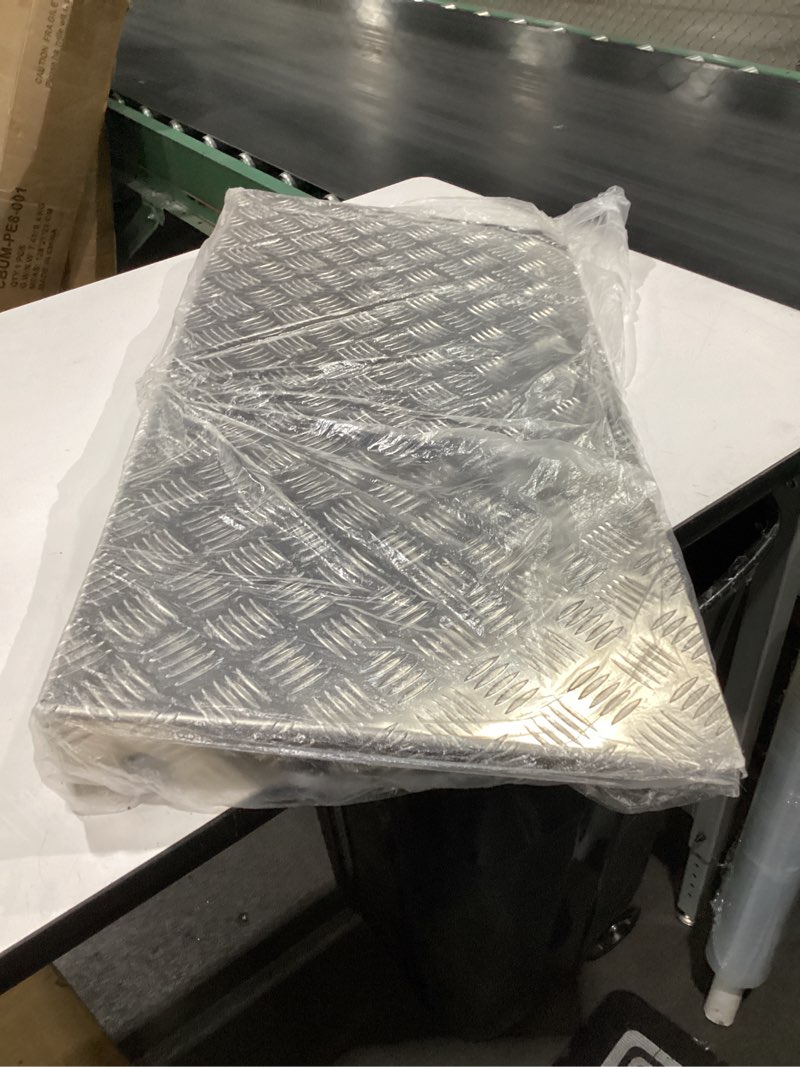 Condition photo showing New/Like New for 3" rise aluminum threshold ramp for doorway, 32‘’ wide door threshold ramp for wheelchairs, channel cord entry ramp with slip-resistant surface