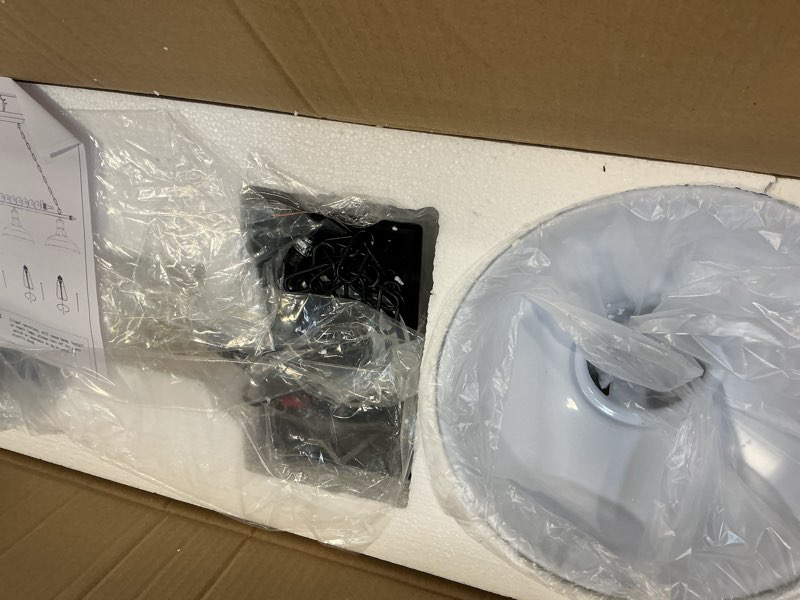 Condition photo showing Good Condition for Adjustable Pool Table Lights for 7'-8' Billiard Light Hanging Pool Table Light Fixture Lighting Pendant Lamp with Metal Shades for Game Rooms (Bulb Not Included)(3 Lights)