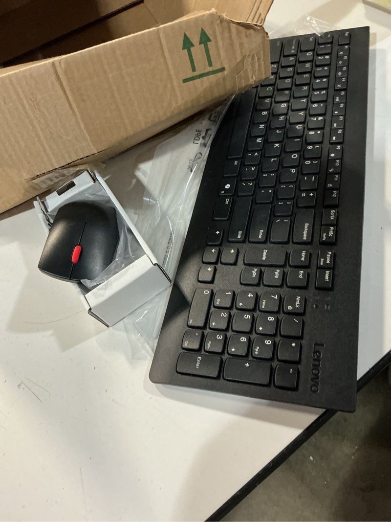 Condition photo showing Good Condition for lenovo 510 wireless keyboard & mouse combo, 2.4 ghz nano usb receiver, full size, island key design, left or right hand, 1200 dpi optical mouse, gx30n81775, black