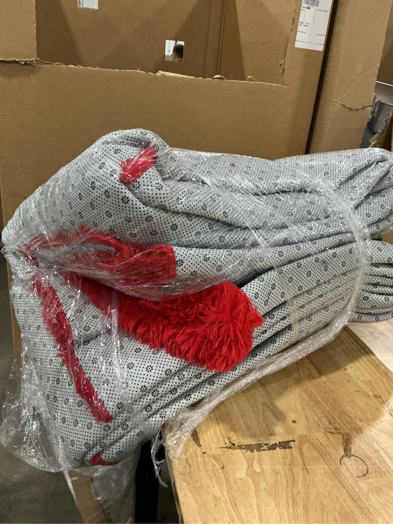 Condition photo showing Good Condition for red shag area rugs for bedroom living room,ultra soft fluffy christmas area rugs 6x9 for dorm, indoor carpet nursery rugs for kids girl room home decor, red 6' x 9' (rectangular) red