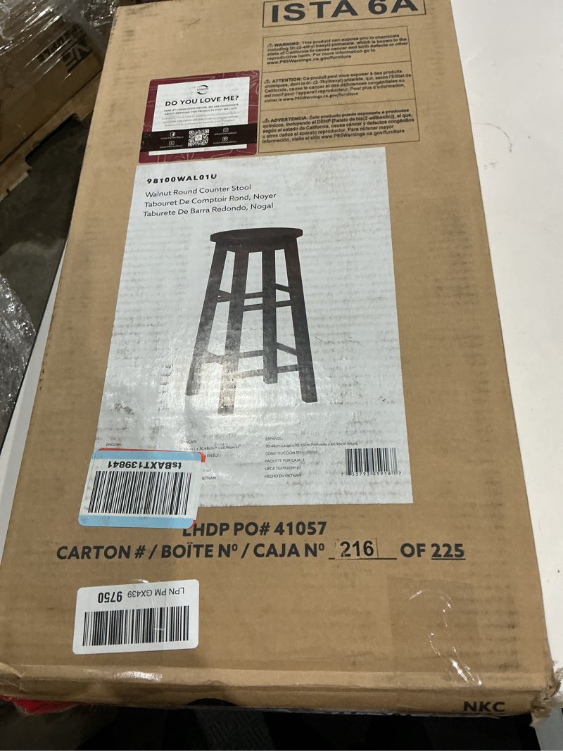 Condition photo showing As Is for . h walnut bar stool