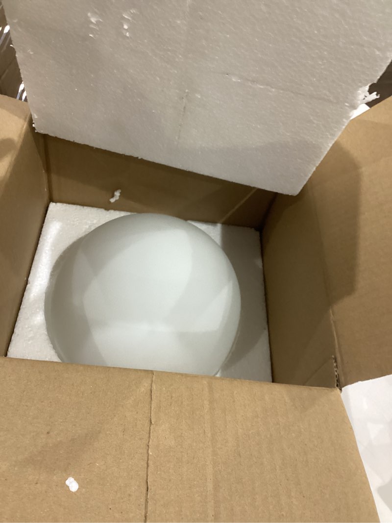 Condition photo showing New/Like New for kichvoe light bulb cover 7-inch white glass globe lamp shade replacement glass shade for light fixtures frosted glass globe lighting cover with 2.5 fitter neck fixture replacement globes& shades