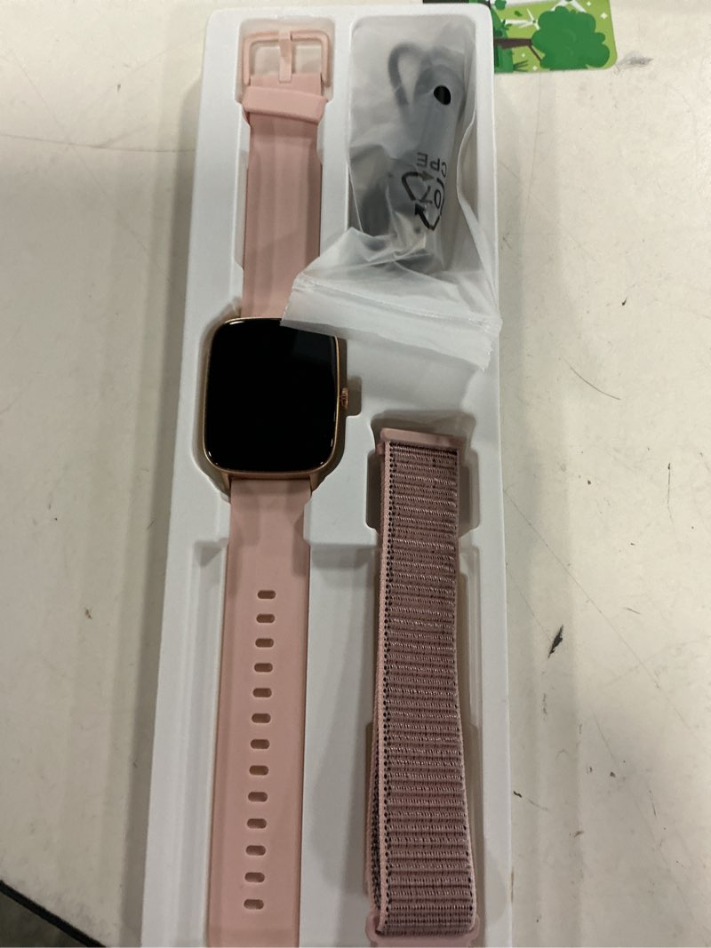 Condition photo showing Good Condition for smart watch for women, 1.85" hd smartwatch compatible iphone/samsung/android (answer/make calls), 100+ sport modes fitness tracker with heart rate/sleep/spo2 monitor, ip68 waterproof, with 2 bands