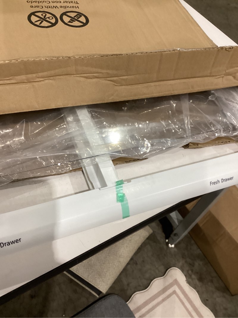 Condition photo showing As Is for upgraded 240364787 refrigerator crisper drawer cover frame & 240350608 crisper glass replacement fit for frigidaire, ken-more, elec-trolux crisper pan cover fftr1814twb, lftr1832tf0, 253.78893016