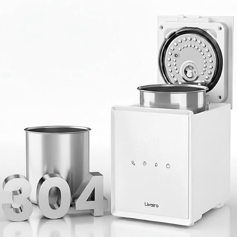 Livatro 3L Stainless Steel Warm Mist Humidifier with Easy Clean and Warm Steam Function, Healthy Air Mist Humidifiers for Bedroom Living Room, with Sleep Mode and Auto-off Setting