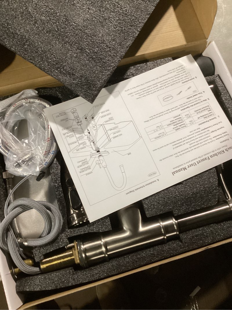 Condition photo showing Good Condition for Touchless Kitchen Faucet Smart Kitchen Sink Faucet with Pull Down Sprayer Touch on Activated Kitchen Bar Sink Faucet Brushed Nickel Stainless Steel