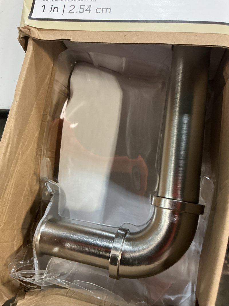 Condition photo showing Good Condition for allen + roth blaine 72-in to 144-in brushed nickel steel single curtain rod