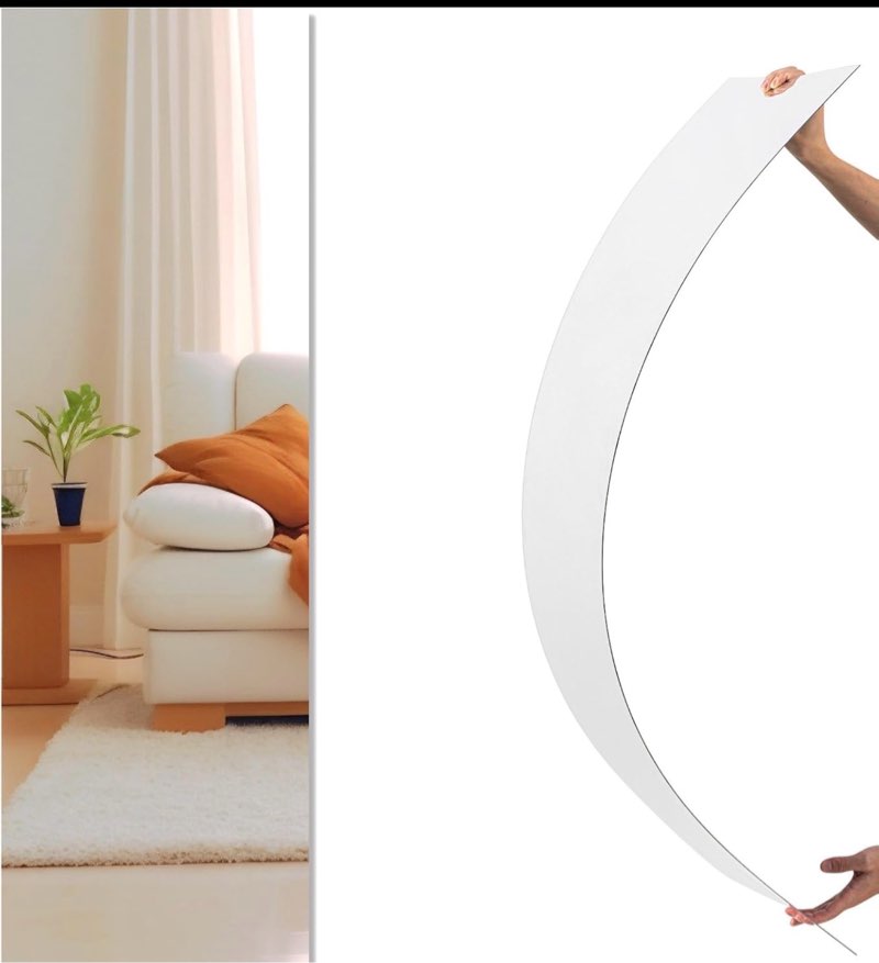 home gym mirror 40'' x 10'' acrylic full length mirror frameless full body wall mounted safety unbreakable stick on for home workout, playroom, bedroom, gym, bedroom