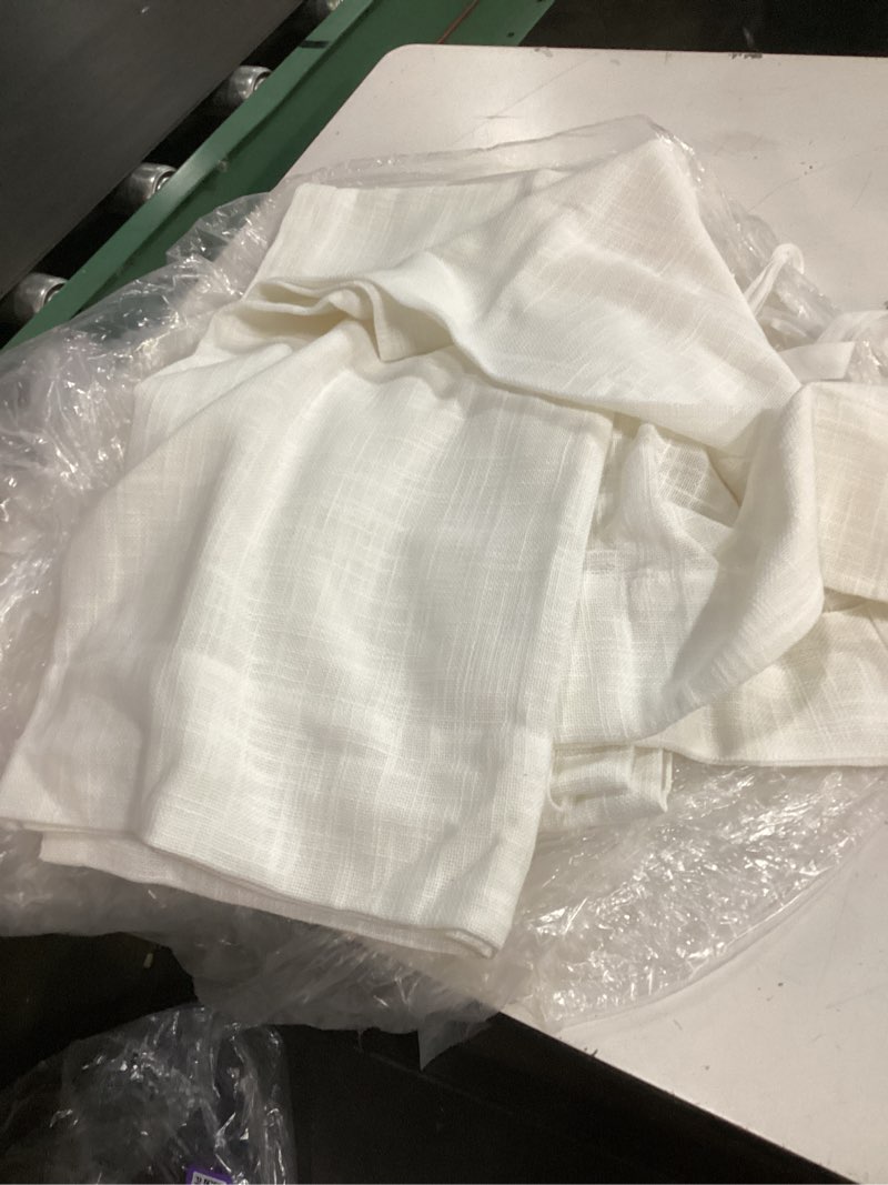 Condition photo showing Good Condition for european linen sheer curtain set of 2 white 48 in x 84 in 