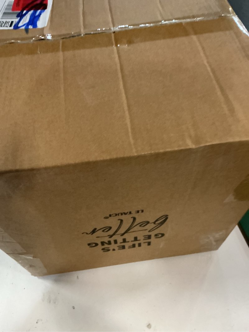 Condition photo showing New/Like New for le tauci 11" ceramic vase, artisan large black ceramic vase for modern home decor, substantial & stable, handcrafted flower vase, living room & dining room table centerpiece, distressed iron black distressed iron black 11 inch