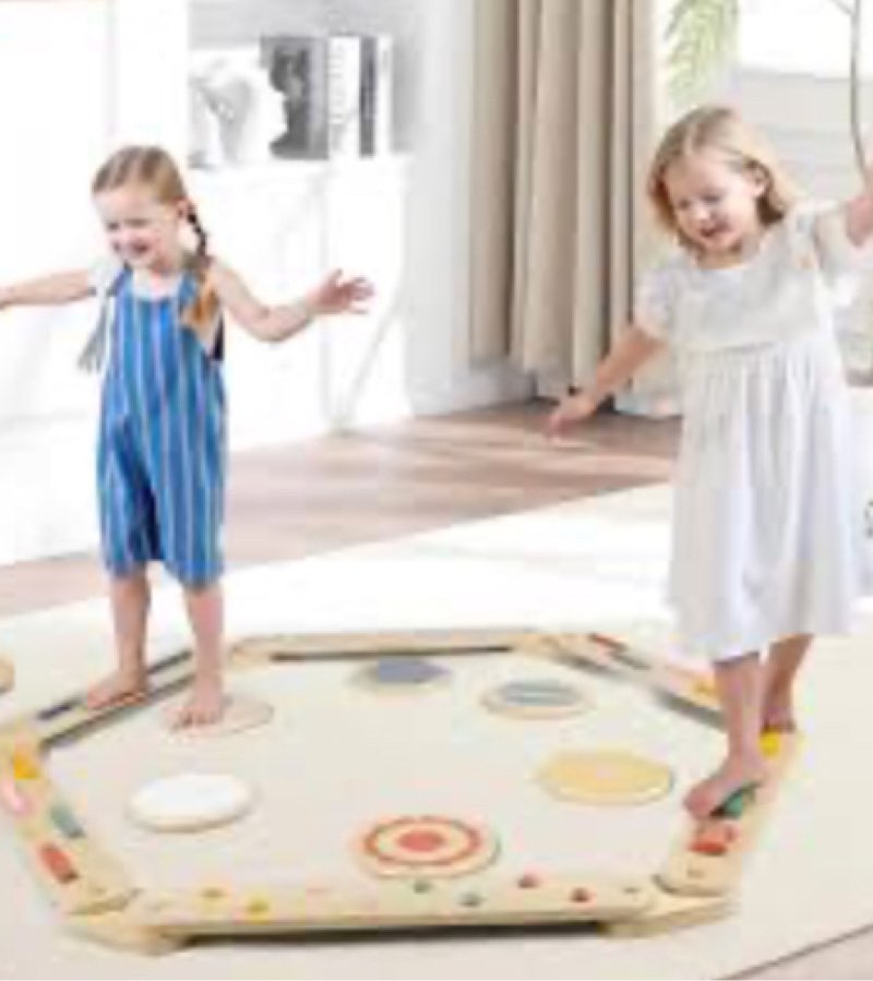 wooden balance beam stepping stones, 6 pcs toddler balance boards, montessori balance beam for kids 3-5, build cordination motor skills gymnastics obstacle boys and girls