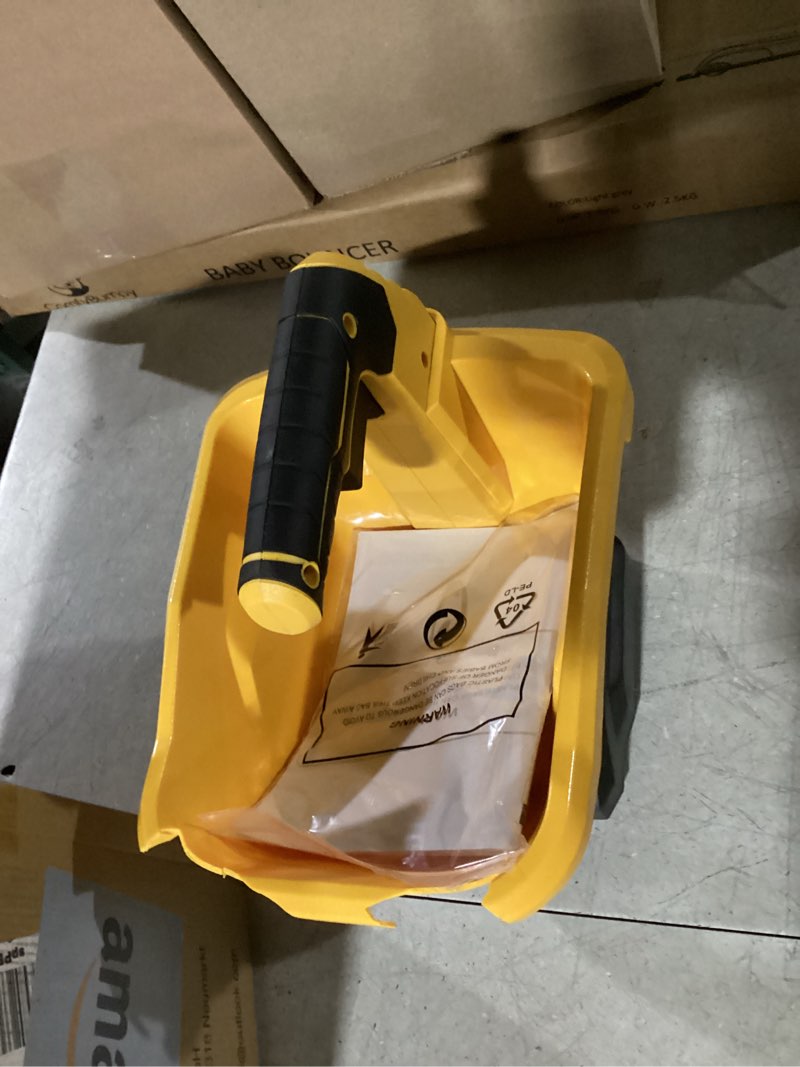 Condition photo showing As Is for Danero Handheld Power Spreader Compatible with Dewalt 20V Battery(Tool Only), Cordless Seed Spreader Available Year-Round, Electric Lawn Spreaders for Grass Seed, Fertilizer, Salt, Ice Melt, Feed Yellow