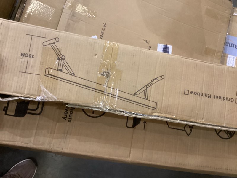 Condition photo showing As Is for PreGymnastic 8FT Balance Beam, Raised Gymnastics Beam for Kids Ages 3-12, Home Gym Equipment for Training, Adjustable Balancing Beam Indoor, Off-Ground Competition Style New Rainbow 9"-17" Height Adjustable