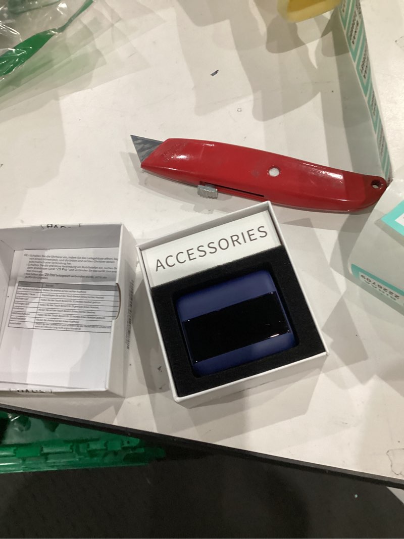 Condition photo showing As Is for wireless earbuds with touch screen, bluetooth 5.4 headphones, anc/enc noise cancelling, 48h hifi stereo bluetooth ear buds with 5 eq modes, transparency mode, ipx7 earphones blue