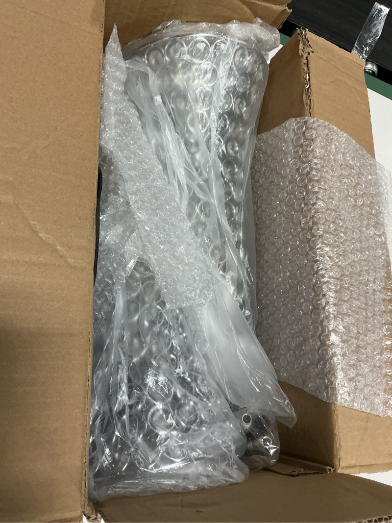 Condition photo showing Good Condition for silver crystal vases for wedding centerpieces - 20" tall metal trumpet flower vases for tables, elegant floral stands silver vases for holiday event celebrations christmas wedding home decorations silver 2 pcs